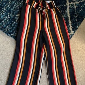 Express side leg super high rise stripes pant